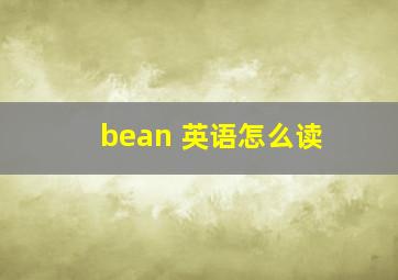 bean 英语怎么读